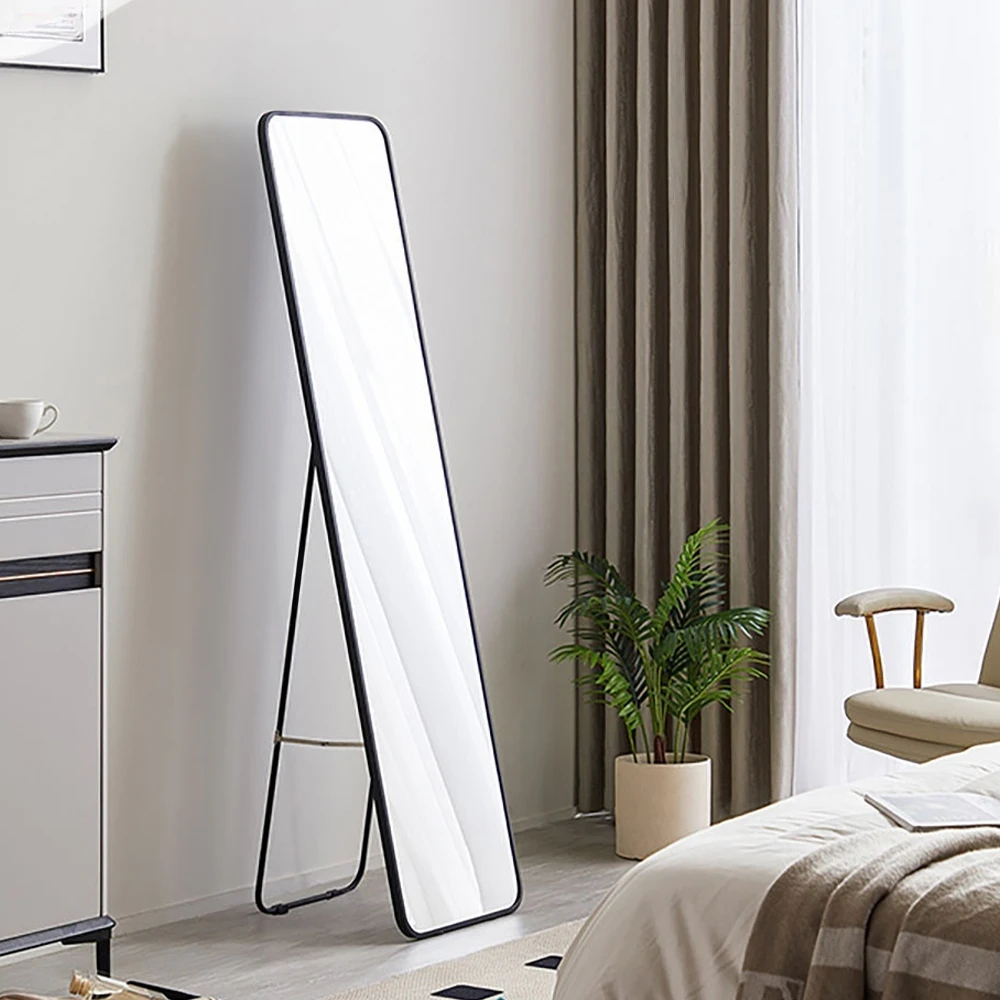 Arched metal length floor mirror bedroom living room Dressing Cream Girls Mirror Modern Simple Full Body Frame Mirror