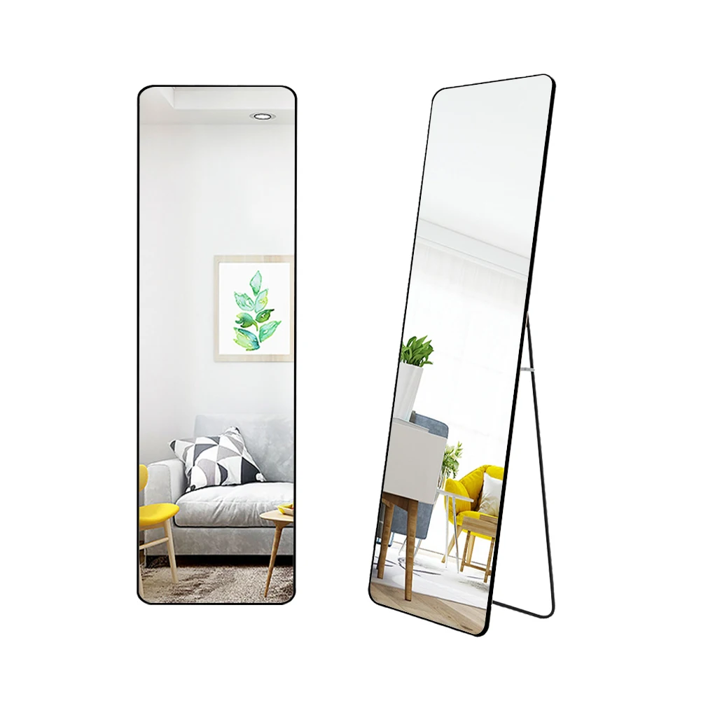 Arched metal length floor mirror bedroom living room Dressing Cream Girls Mirror Modern Simple Full Body Frame Mirror
