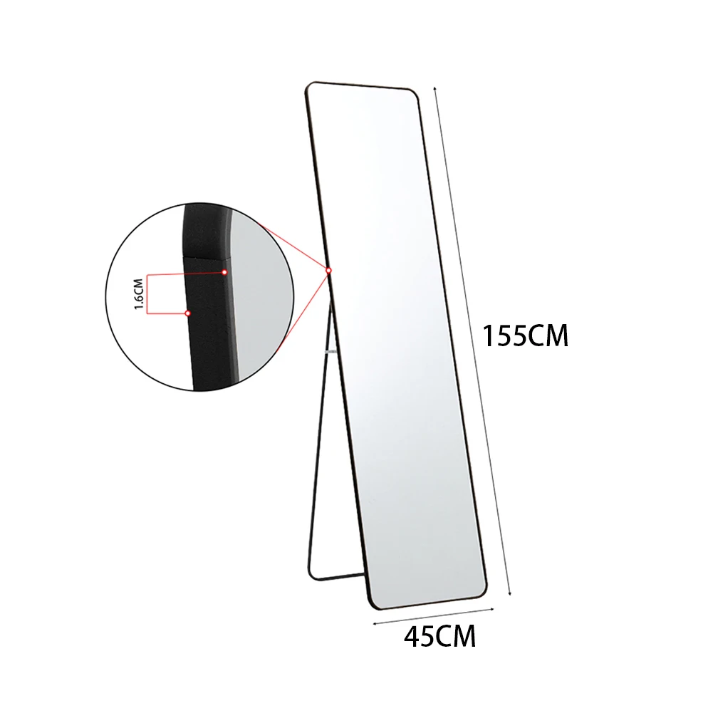 Arched metal length floor mirror bedroom living room Dressing Cream Girls Mirror Modern Simple Full Body Frame Mirror