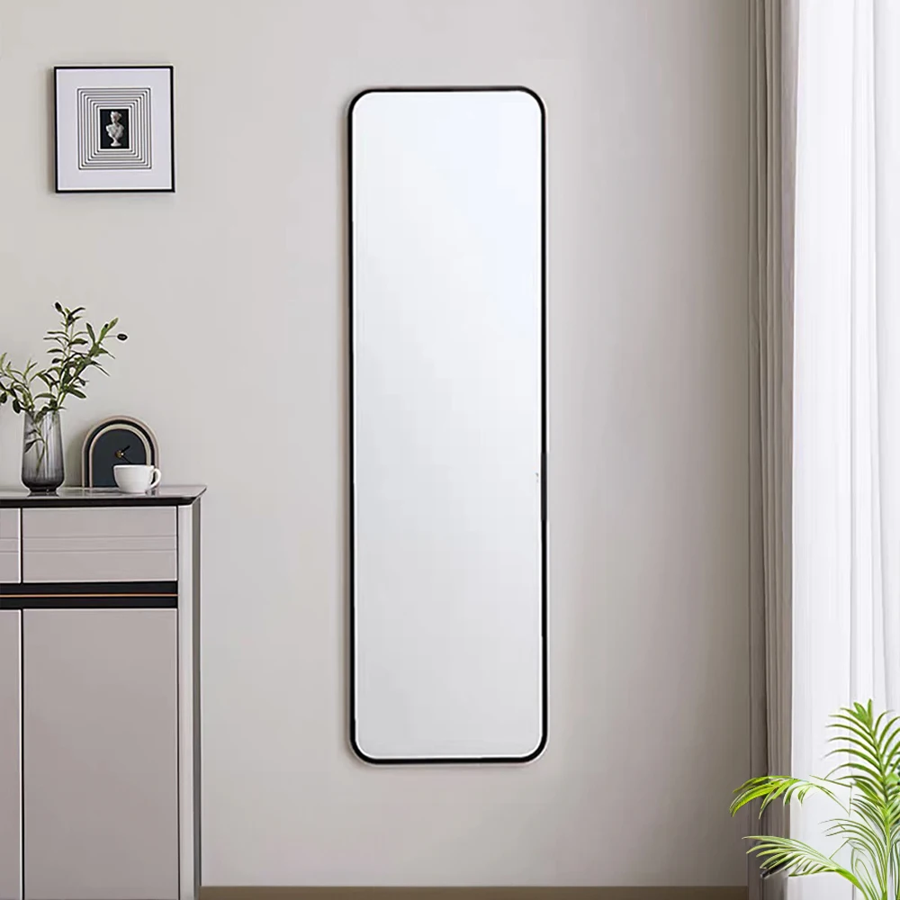Arched metal length floor mirror bedroom living room Dressing Cream Girls Mirror Modern Simple Full Body Frame Mirror