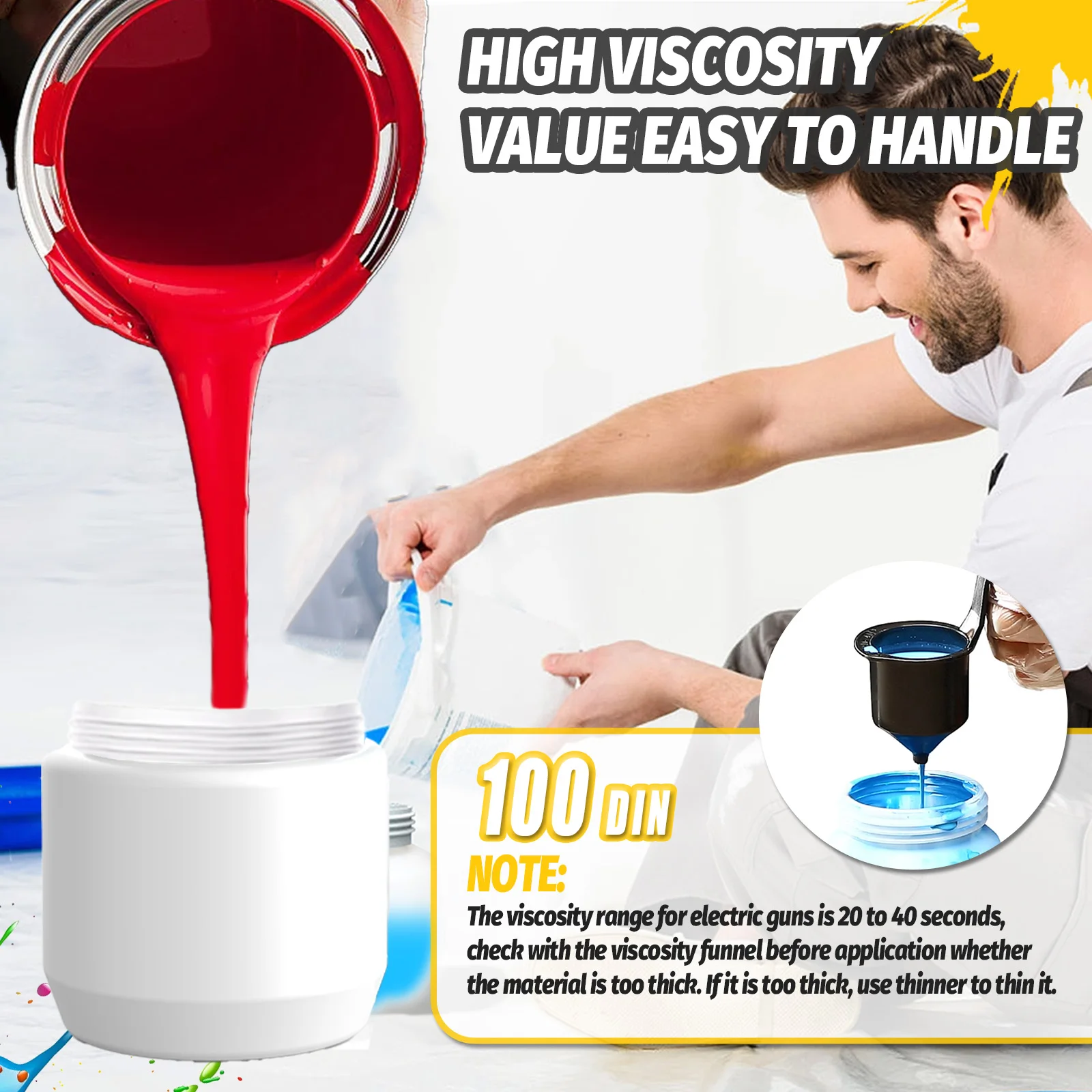 Electric Spray Gun HVLP Cordless Paint Sprayer Compatible with DeWalt 18V with XR Battery XR Slide Li-ion DCB184 DCB182 DCB183 (