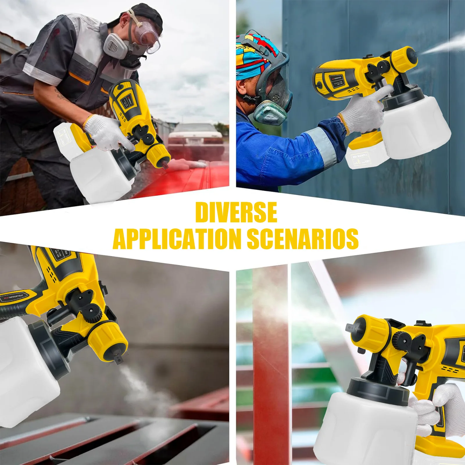 Electric Spray Gun HVLP Cordless Paint Sprayer Compatible with DeWalt 18V with XR Battery XR Slide Li-ion DCB184 DCB182 DCB183 (