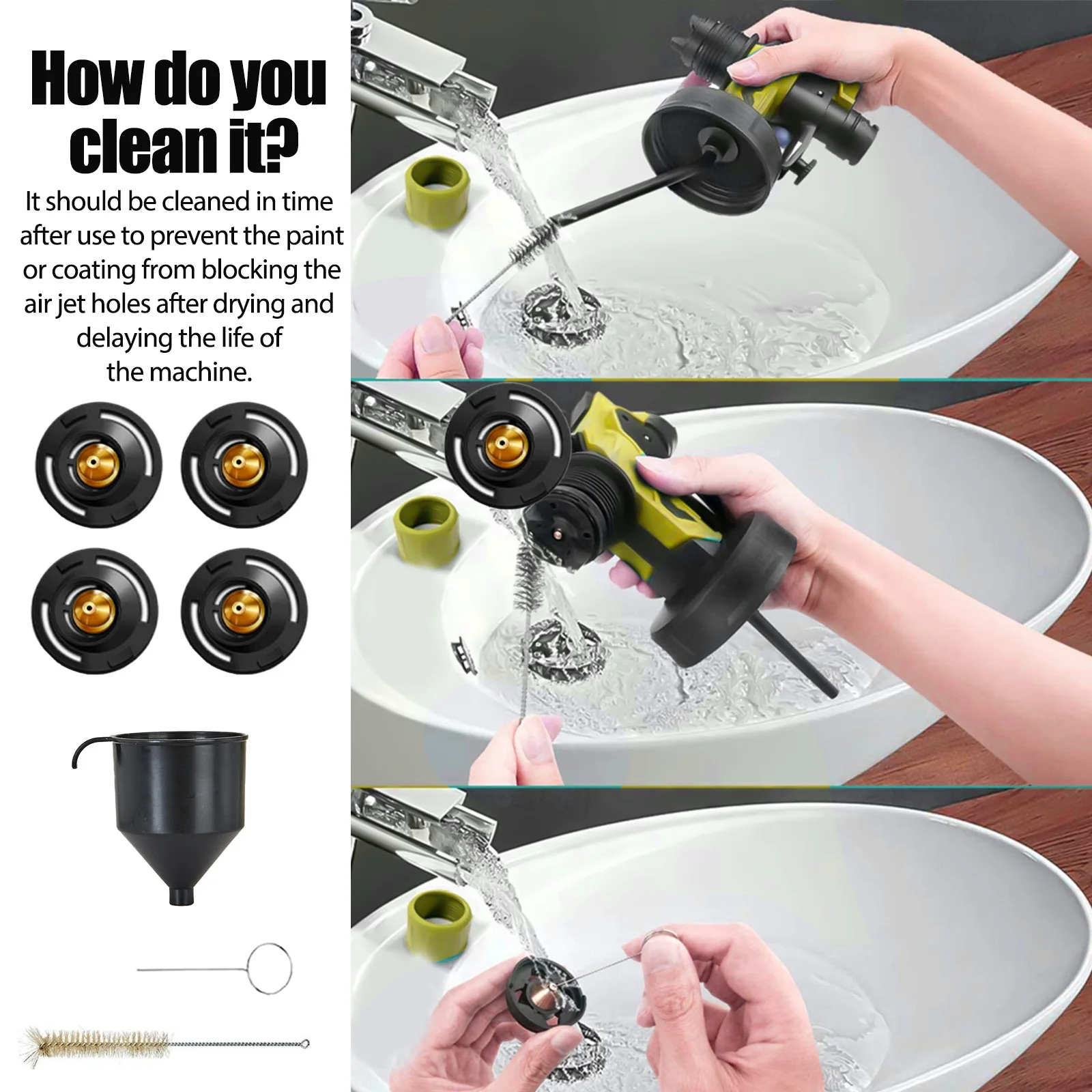Electric Spray Gun HVLP Cordless Paint Sprayer Compatible with DeWalt 18V with XR Battery XR Slide Li-ion DCB184 DCB182 DCB183 (
