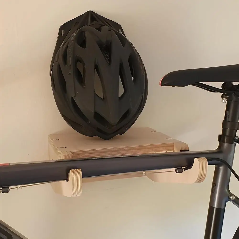 Bike Wall Mount Flexible Wooden Bike Hooks Indoor Bicycle Storage Mount Portable Bike Holder Rack Anti-Scratch
