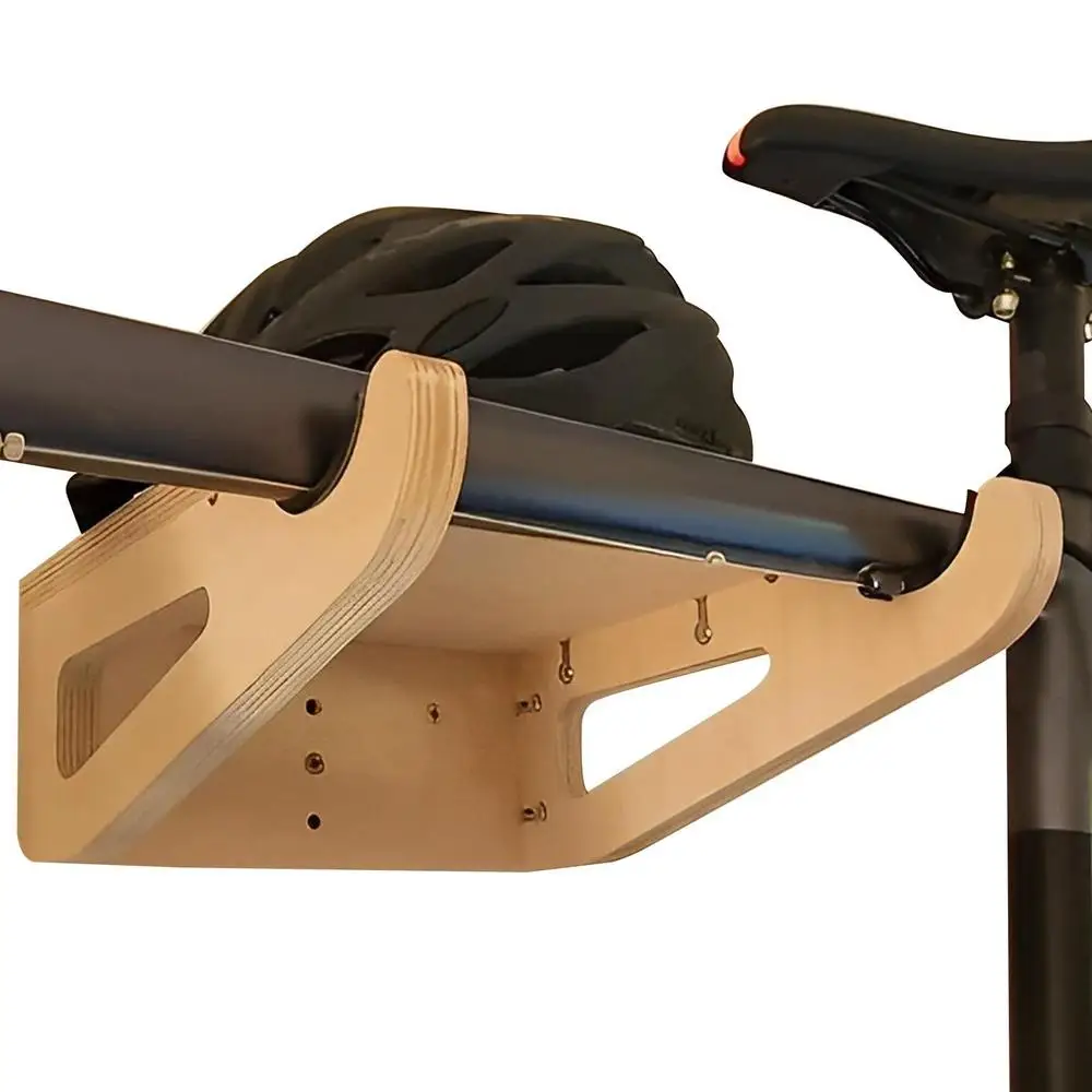 Bike Wall Mount Flexible Wooden Bike Hooks Indoor Bicycle Storage Mount Portable Bike Holder Rack Anti-Scratch