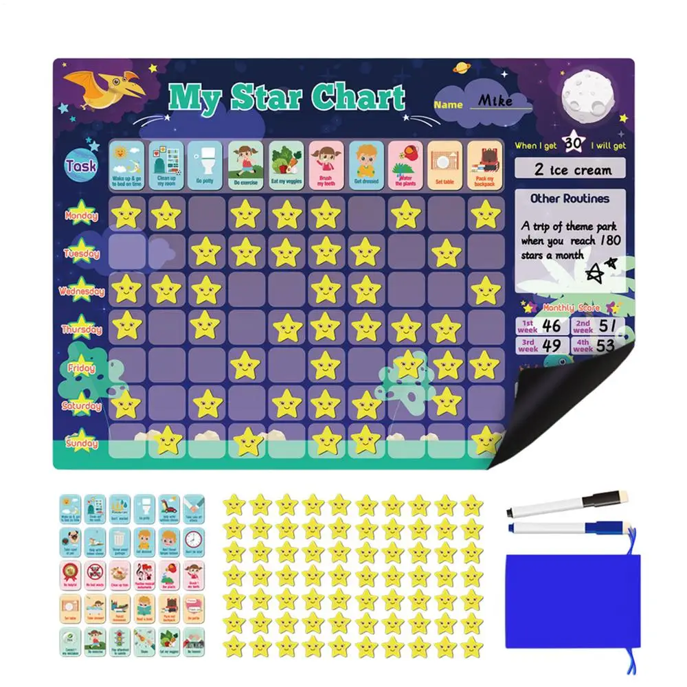 Magnetic Reward Chart Toys For Children Good Habits To Develop Time Activity Schedule Refrigerator Stickers Games