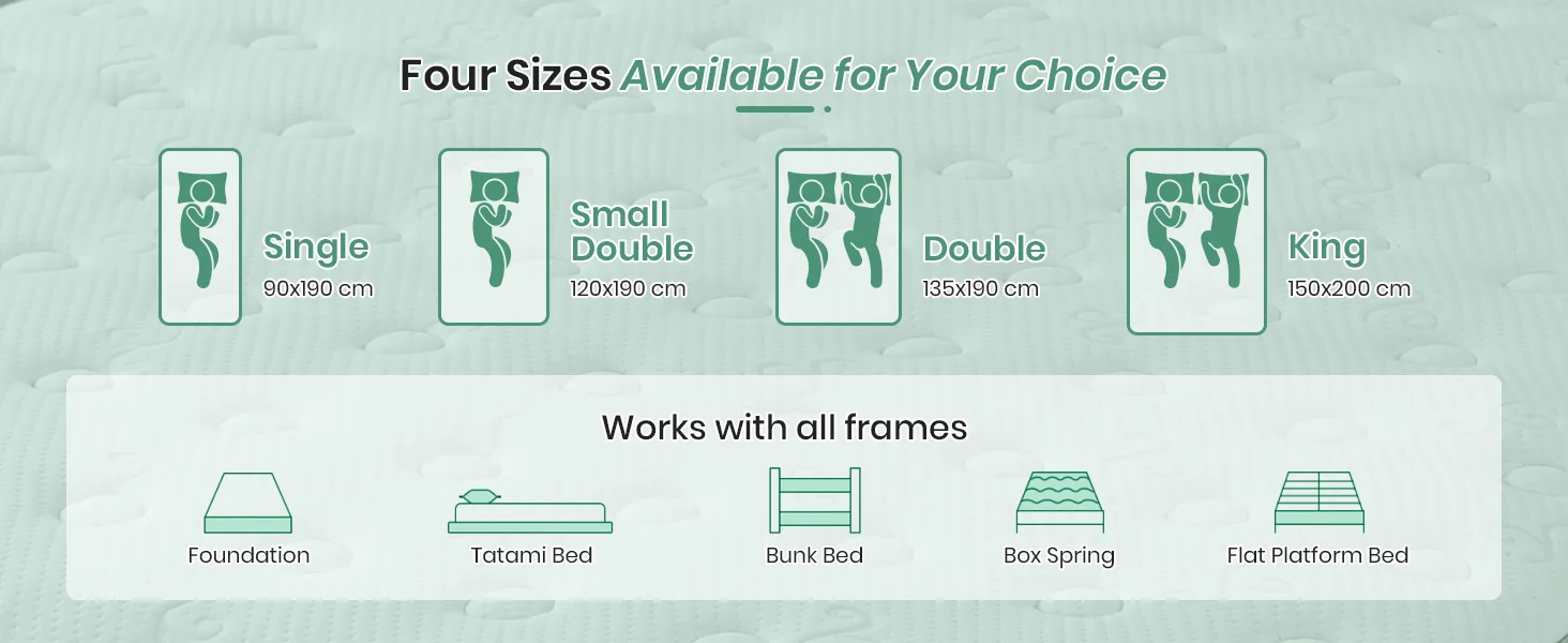 Good Nite 8" Luxury Hybrid Mattress - Small Double 4FT with Cooling Gel Foam & Pocket Springs, Euro-Top Design