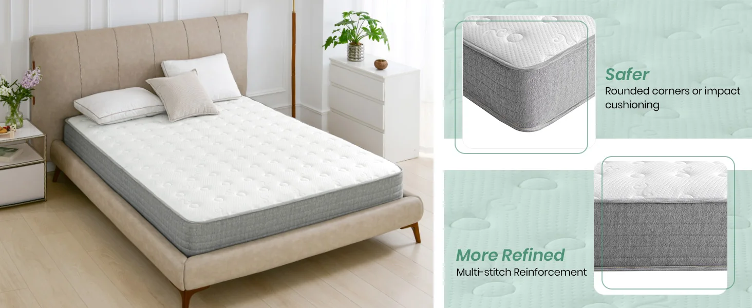 Good Nite 8" Luxury Hybrid Mattress - Small Double 4FT with Cooling Gel Foam & Pocket Springs, Euro-Top Design