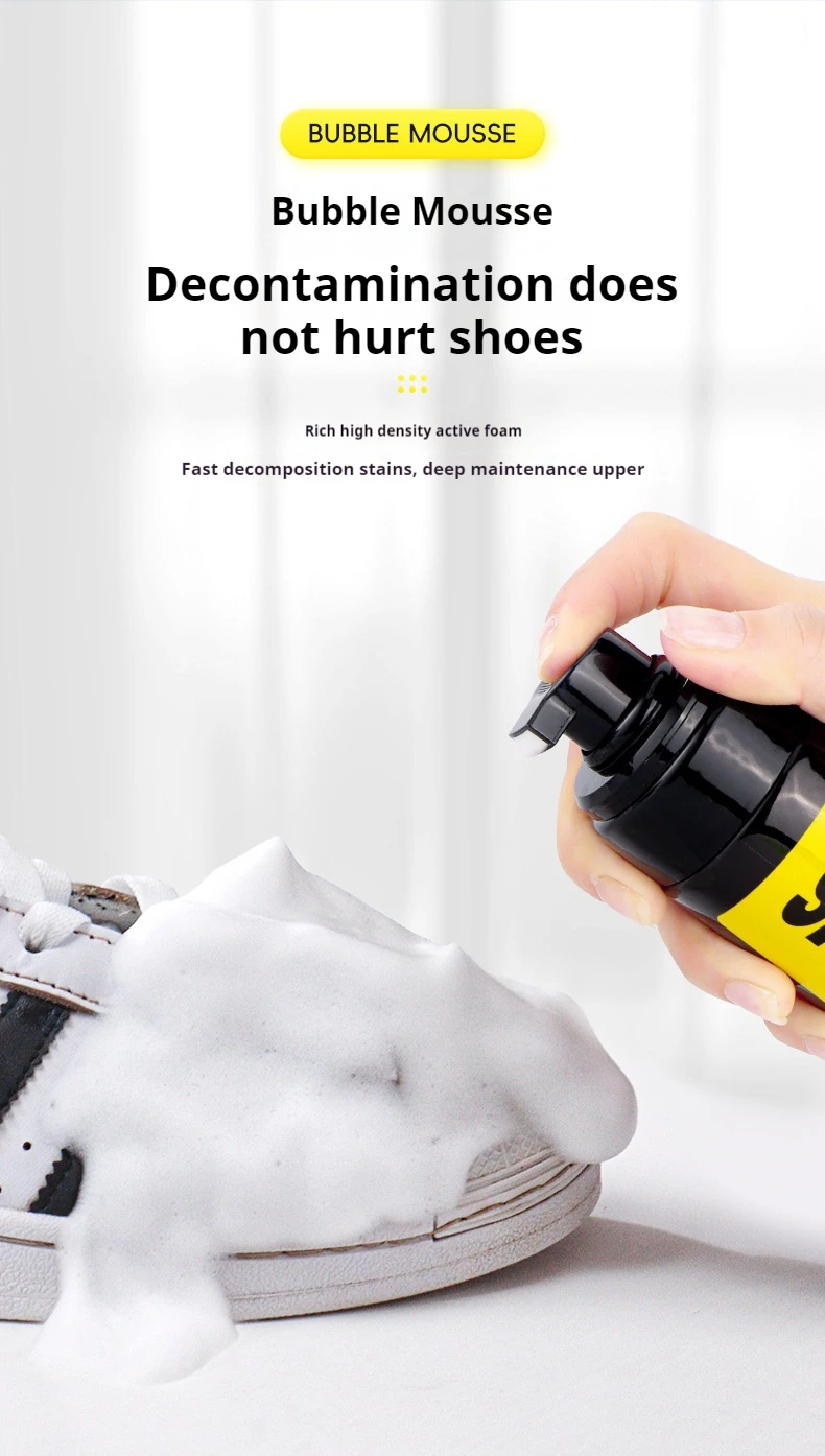 Shoes Cleaner foam dry cleaning suit 150ML Water-Free Foam Sneakers Cleaner Shoe Brush Shoe Cloth Work on White Shoe,Suede,Boot
