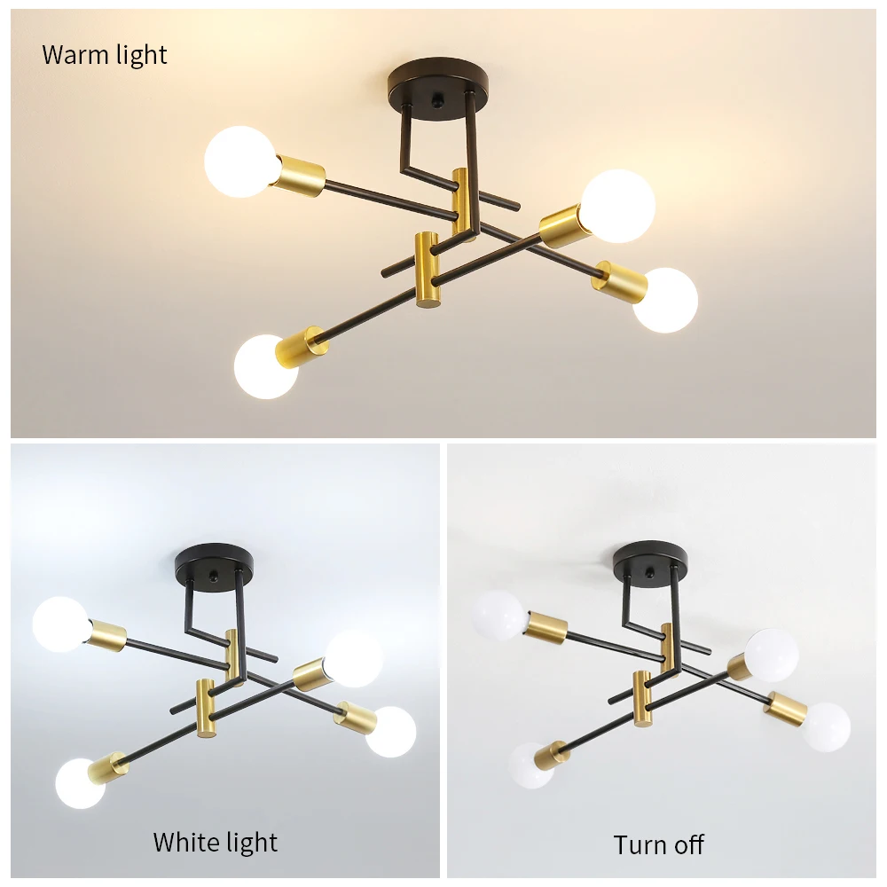 Vintage Industrial Ceiling Lamp, Glass Light for Bedroom, Living Room, Hallway, Dining Room, Balcony [E27 Bulb Not Included]