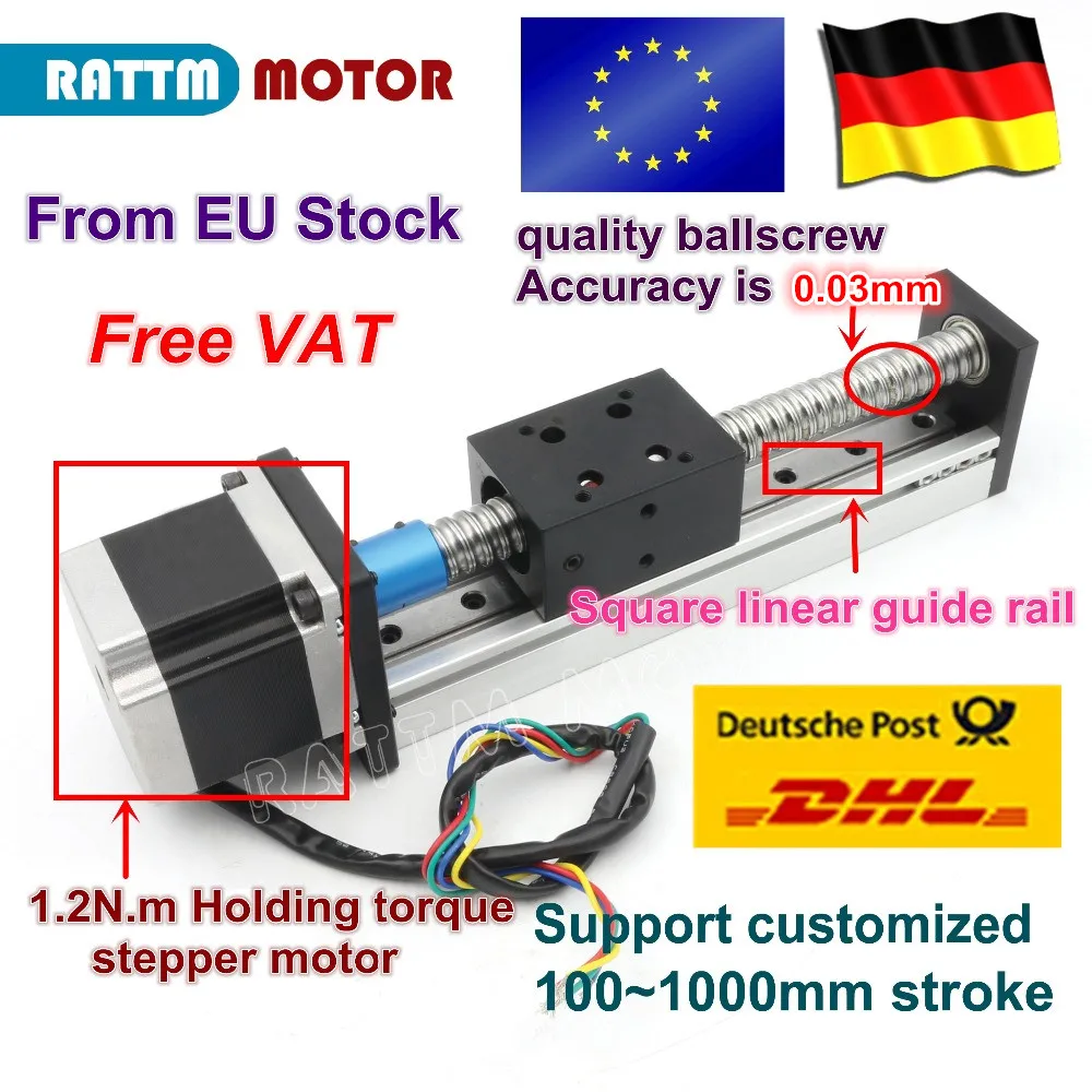【EU】CBX1605 CNC Z axis Linear Guide Stage Rail Motion Slide 100 -600MM Table Ball SFU1605 Screw linear actuator
