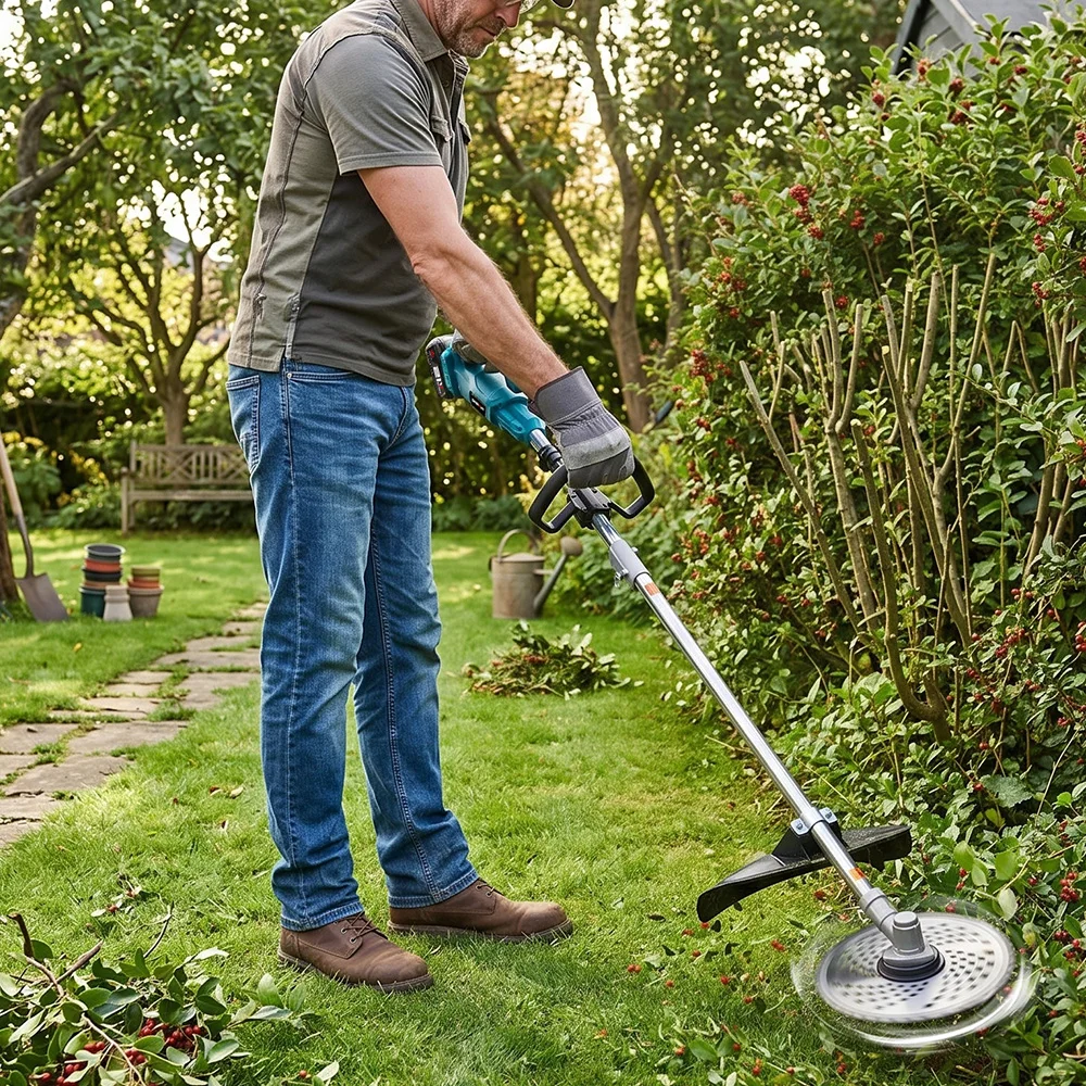 ONEVAN Brushless 2in1 Electric Tiller Cultivator Rototiller Cordless 9inch Lawn Mower Garden Tool For Makita 18V Battery Pin