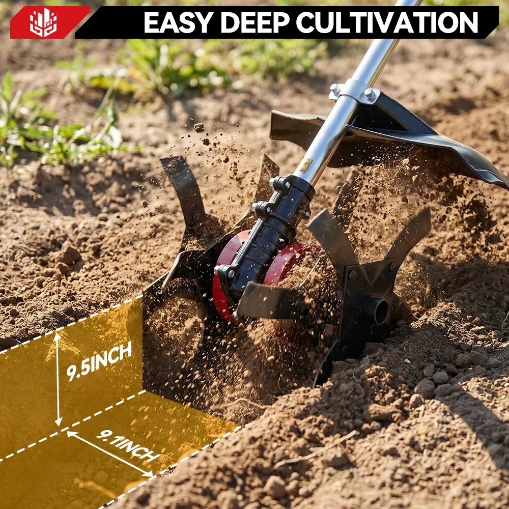 ONEVAN Brushless 2in1 Electric Tiller Cultivator Rototiller Cordless 9inch Lawn Mower Garden Tool For Makita 18V Battery Pin