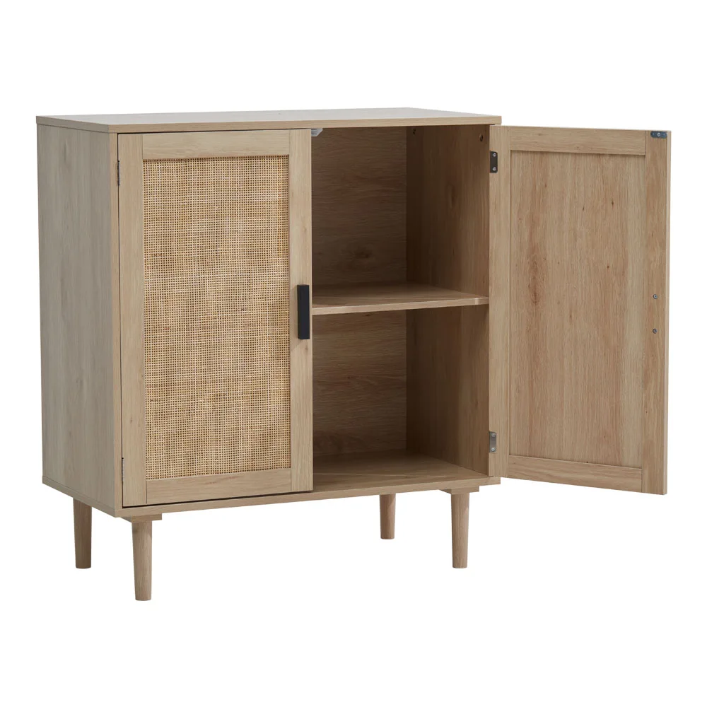 Modern rattan double door dining cabinet living room side cabinet double door storage cabinet kitchen cabinet