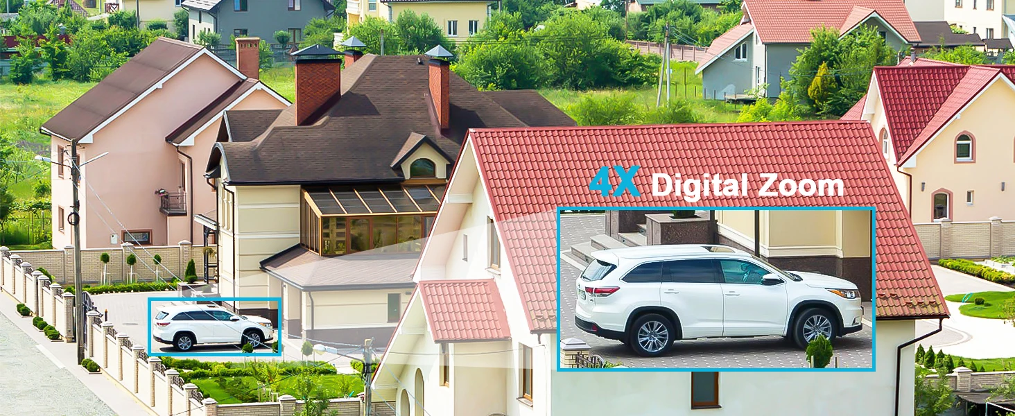 GENBOLT PTZ WiFi Security Camera Outdoor, CCTV Camera with Dual View, Lens Home Surveillance IP Camera with Color Night