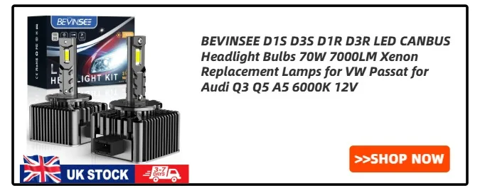 BEVINSEE 110W H15 LED High Beam+DRL CANbus 11000LM LED Headlight Bulbs for VW Golf 7 6 BMW Mercedes Audi A3 A6 6000K White 12V