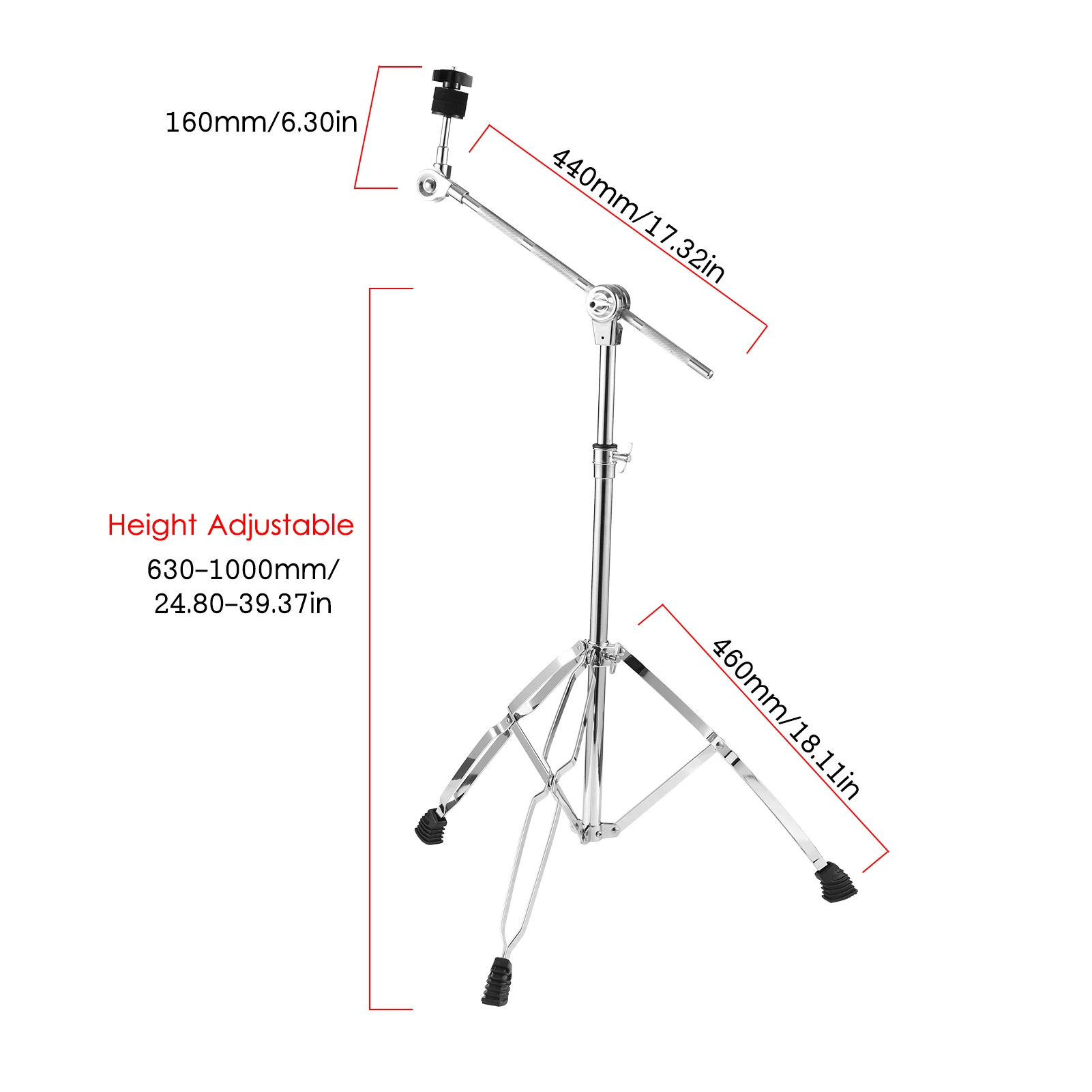 Cymbal Stand Straight Boom Cymbal Stand Double Braced Legs Height Angle Adjustable Cymbal Support Rack Cymbal Support Rack