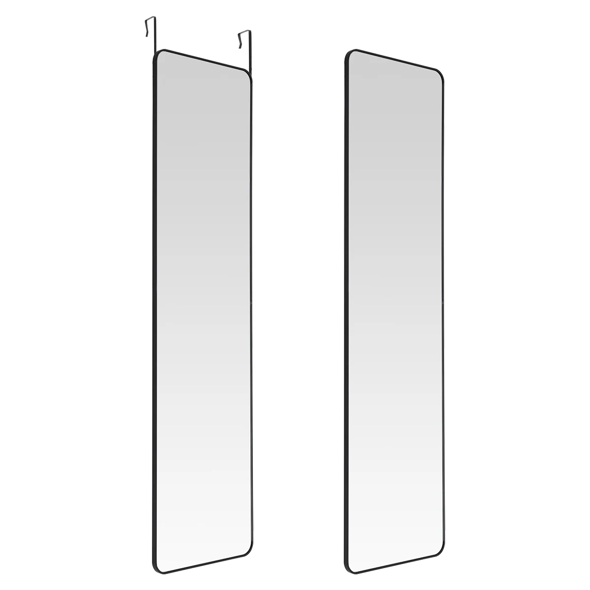 Haodirect Full Length Mirror with Rounded Corners for Hanging on Doors, Wall-mounted Dressing Mirror for Bedroom and Living Room