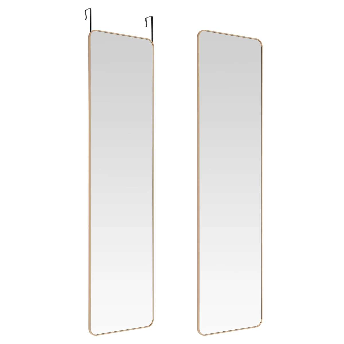 Haodirect Full Length Mirror with Rounded Corners for Hanging on Doors, Wall-mounted Dressing Mirror for Bedroom and Living Room