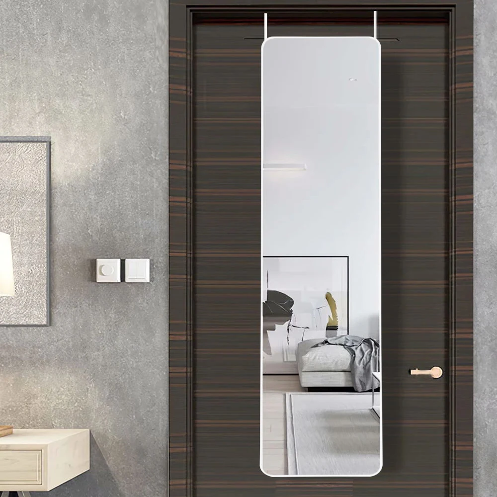 Haodirect Full Length Mirror with Rounded Corners for Hanging on Doors, Wall-mounted Dressing Mirror for Bedroom and Living Room