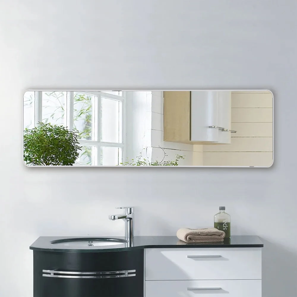 Haodirect Full Length Mirror with Rounded Corners for Hanging on Doors, Wall-mounted Dressing Mirror for Bedroom and Living Room