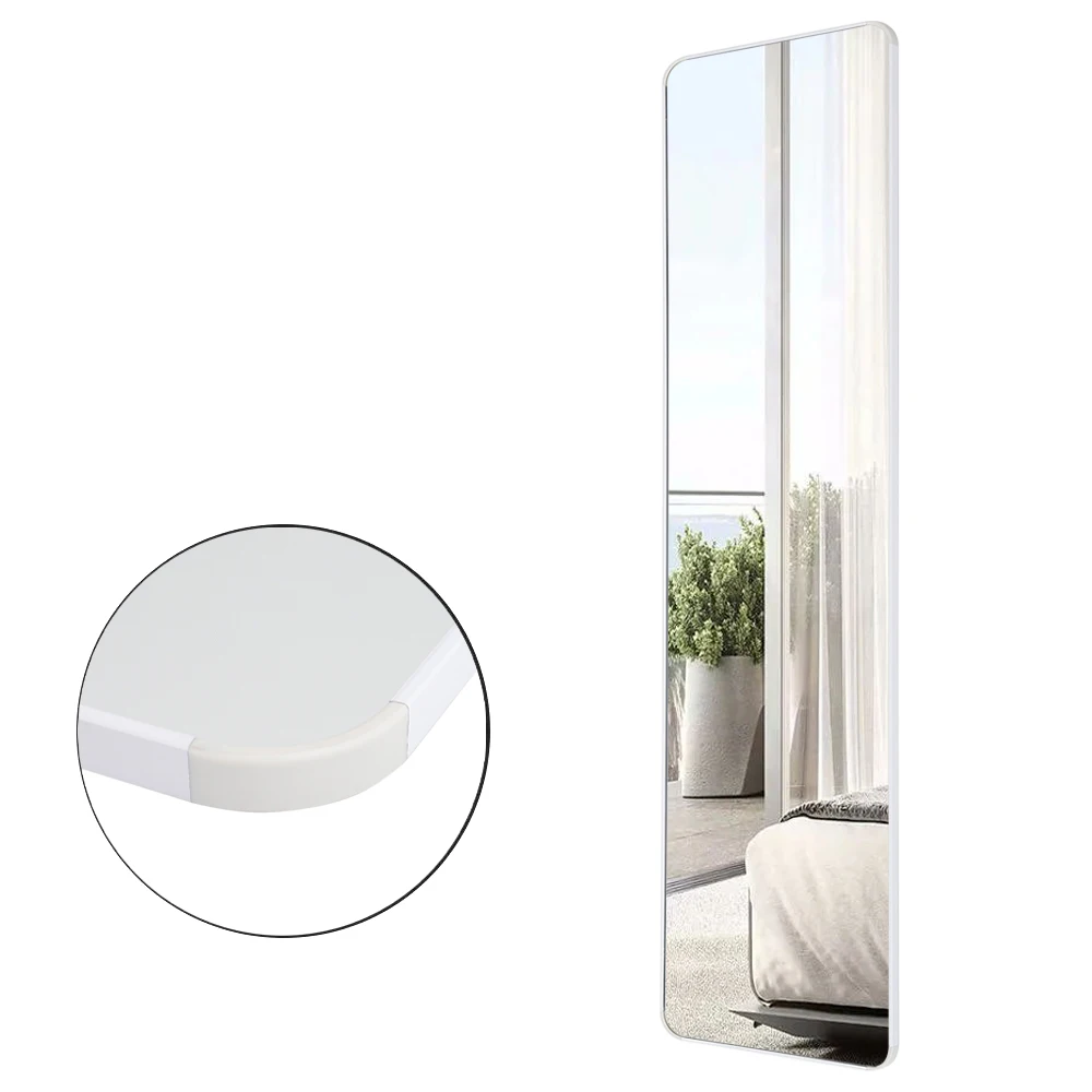 Haodirect Full Length Mirror with Rounded Corners for Hanging on Doors, Wall-mounted Dressing Mirror for Bedroom and Living Room