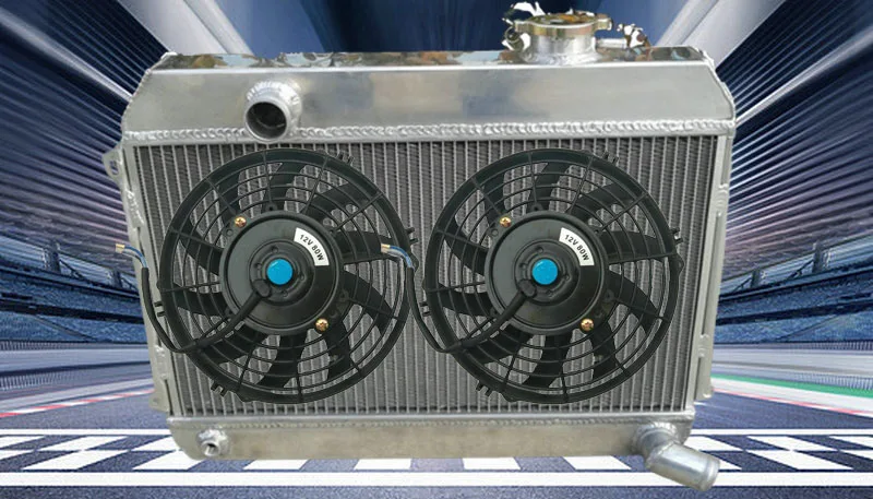Aluminum Radiator + FANS For 1968-1973 Datsun 510 521 620 Pickup 1.6 L4 71 72 73 70 69 68 1969 1970 1971 1972 1973