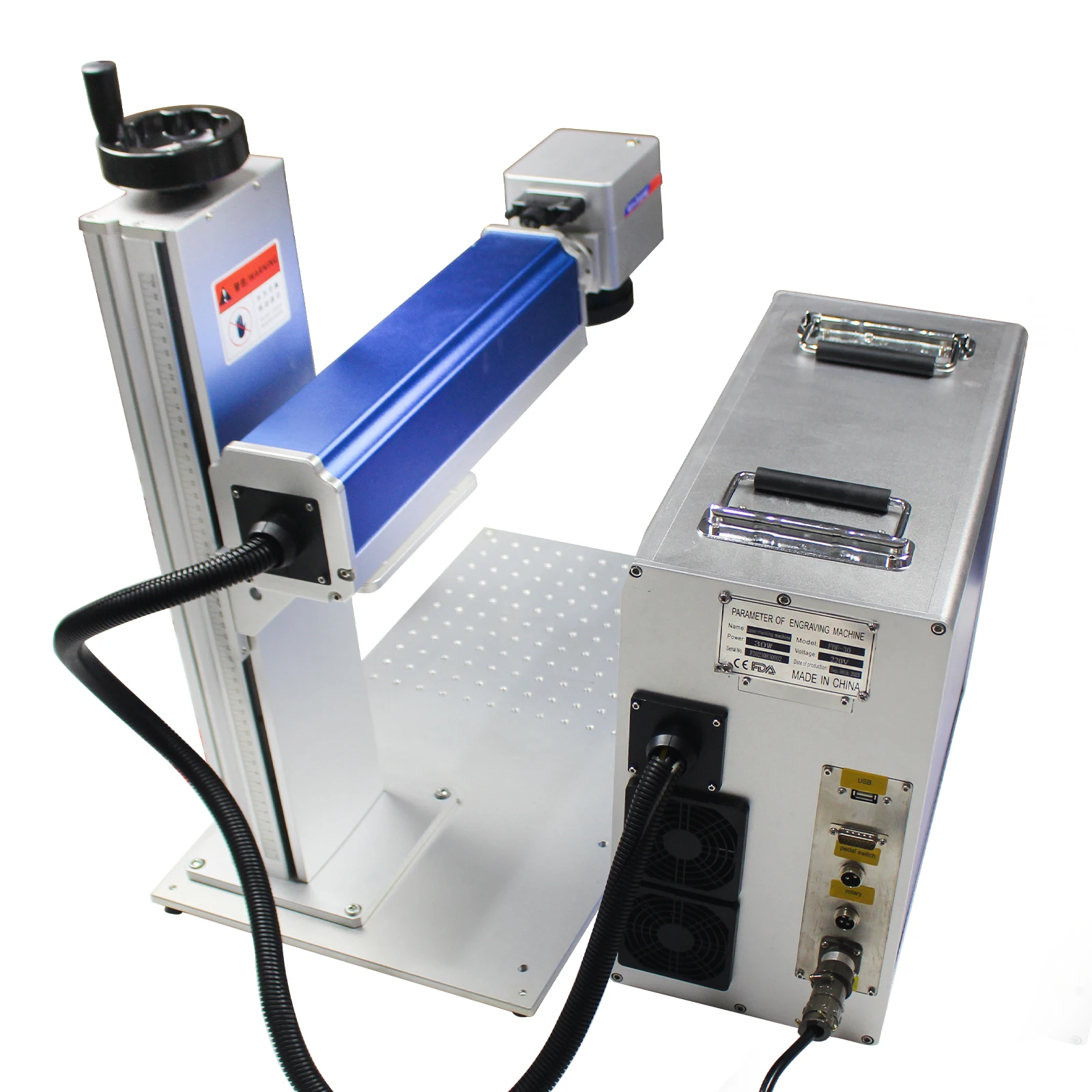 Raycus JPT MOPA M7 Fiber Laser Marking Engraving Machine 30W 50W 60W For Ring Jewelry Steel Metal With Rotary Axis