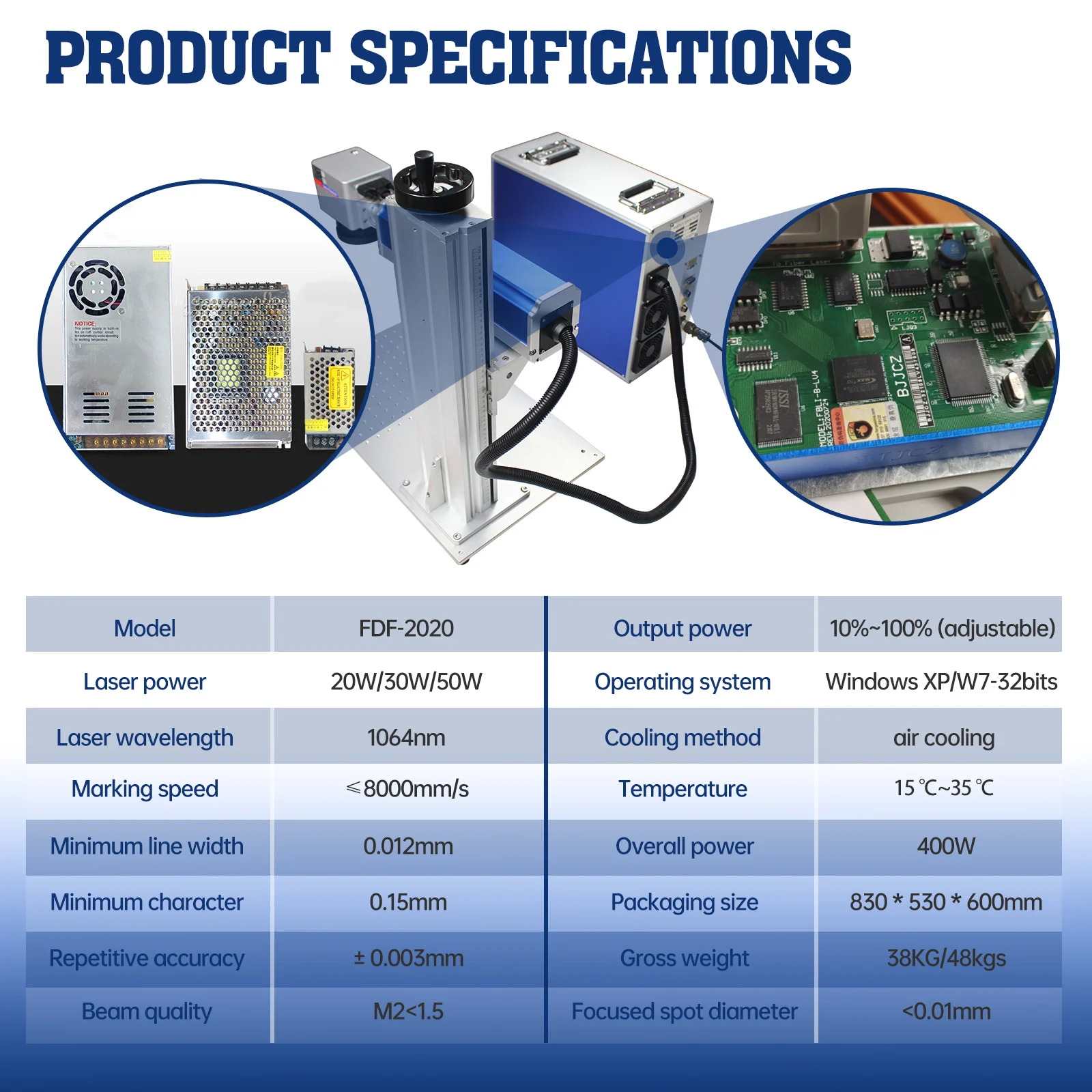Raycus JPT MOPA M7 Fiber Laser Marking Engraving Machine 30W 50W 60W For Ring Jewelry Steel Metal With Rotary Axis