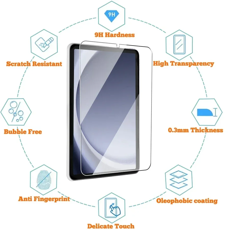Tempered Glass Screen Protector For Samsung Galaxy Tab S6 Lite A9 Plus S8 S9 Plus Ultra S7 Fe S9 Fe 12.4 A8 Film
