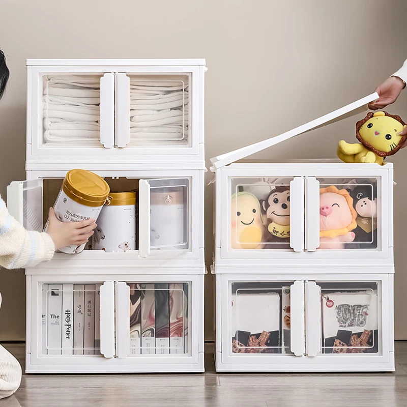 【Lifeideas】Double-Door Collapsible Storage Organizer Box with Wheels Livingroom Bedroom Clothes Books Toys