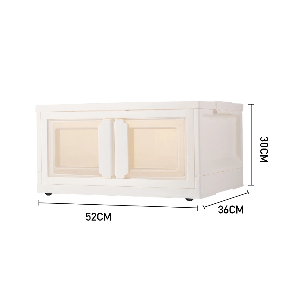 【Lifeideas】Double-Door Collapsible Storage Organizer Box with Wheels Livingroom Bedroom Clothes Books Toys