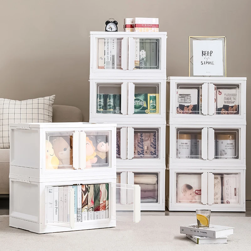 【Lifeideas】Double-Door Collapsible Storage Organizer Box with Wheels Livingroom Bedroom Clothes Books Toys