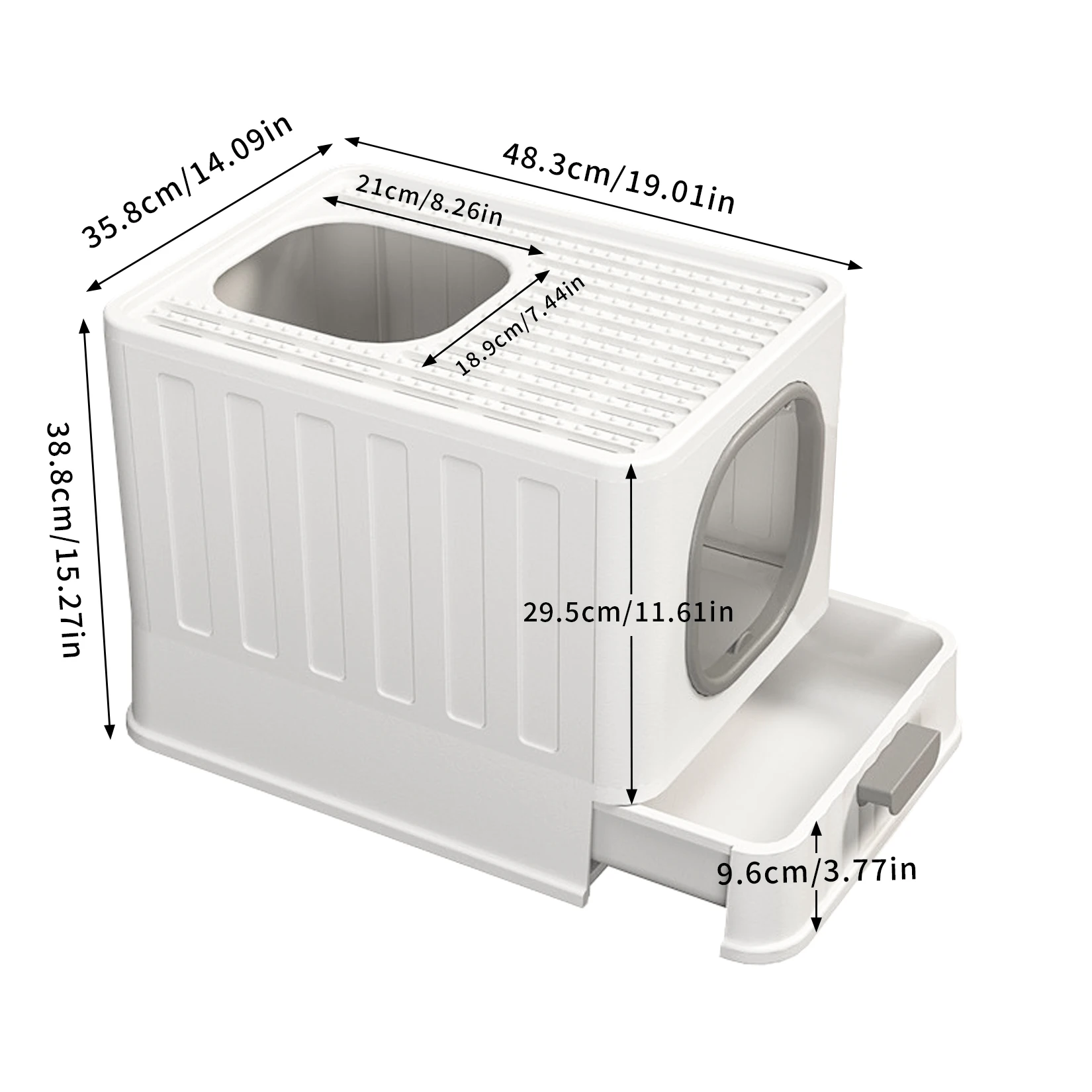 Bingopaw XL Cat Litter Box with Lid Enclosed Cat Potty Top Entry Anti-Splashing Cat Toilet Easy to Clean with Cat Litter Scoop