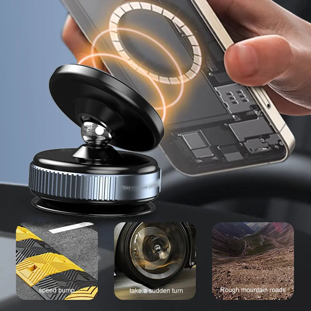 Magnetic Vacuum Suction Cup Car Phone Stand Universal GPS Navigation Stand Car Mobile Phone Holder for Car Gym Mirror Shower