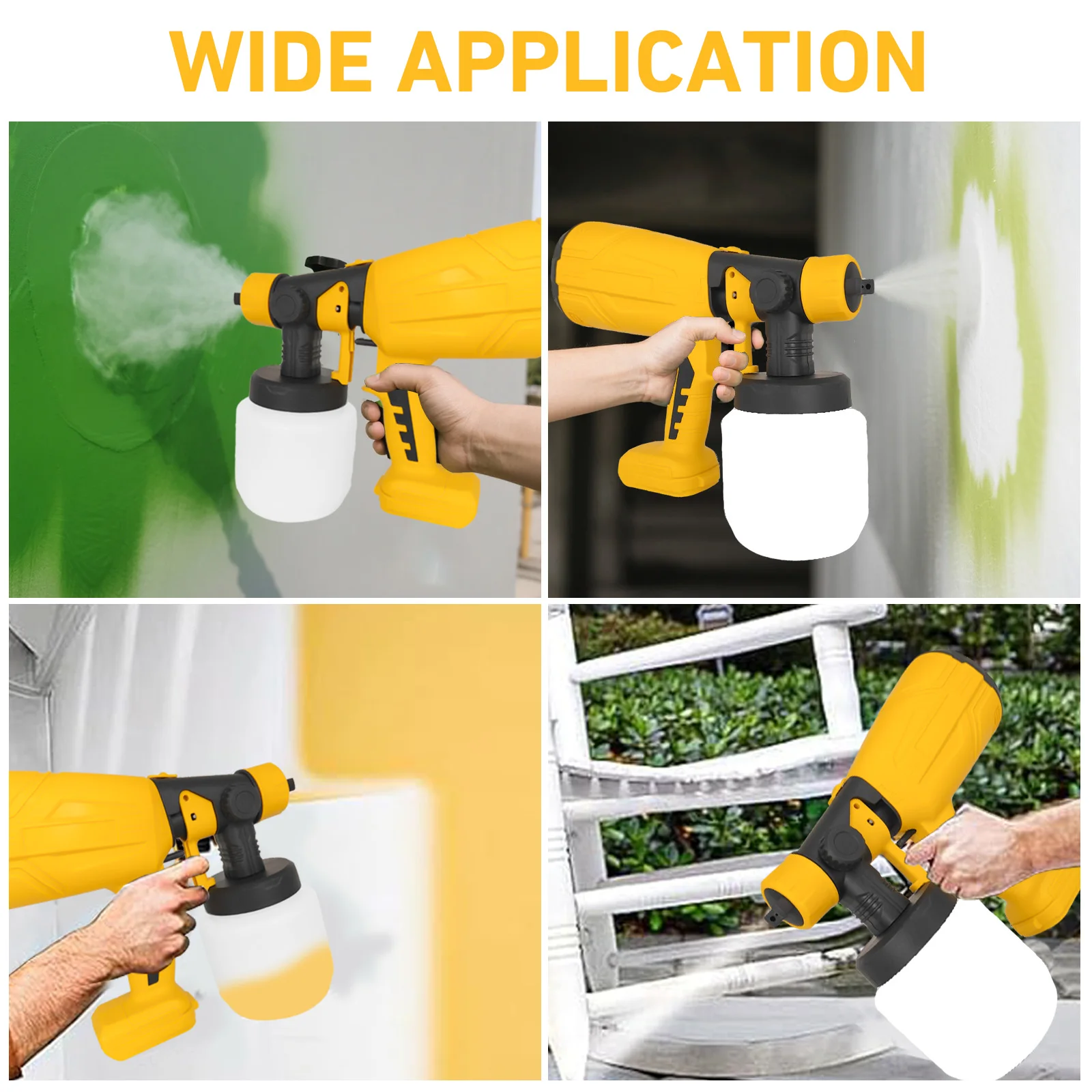 1000ML Paint Sprayer Cordless Rechargeable For DeWalt 18V Battery Powered HVLP Power Spray Gun XR UK Tool Only