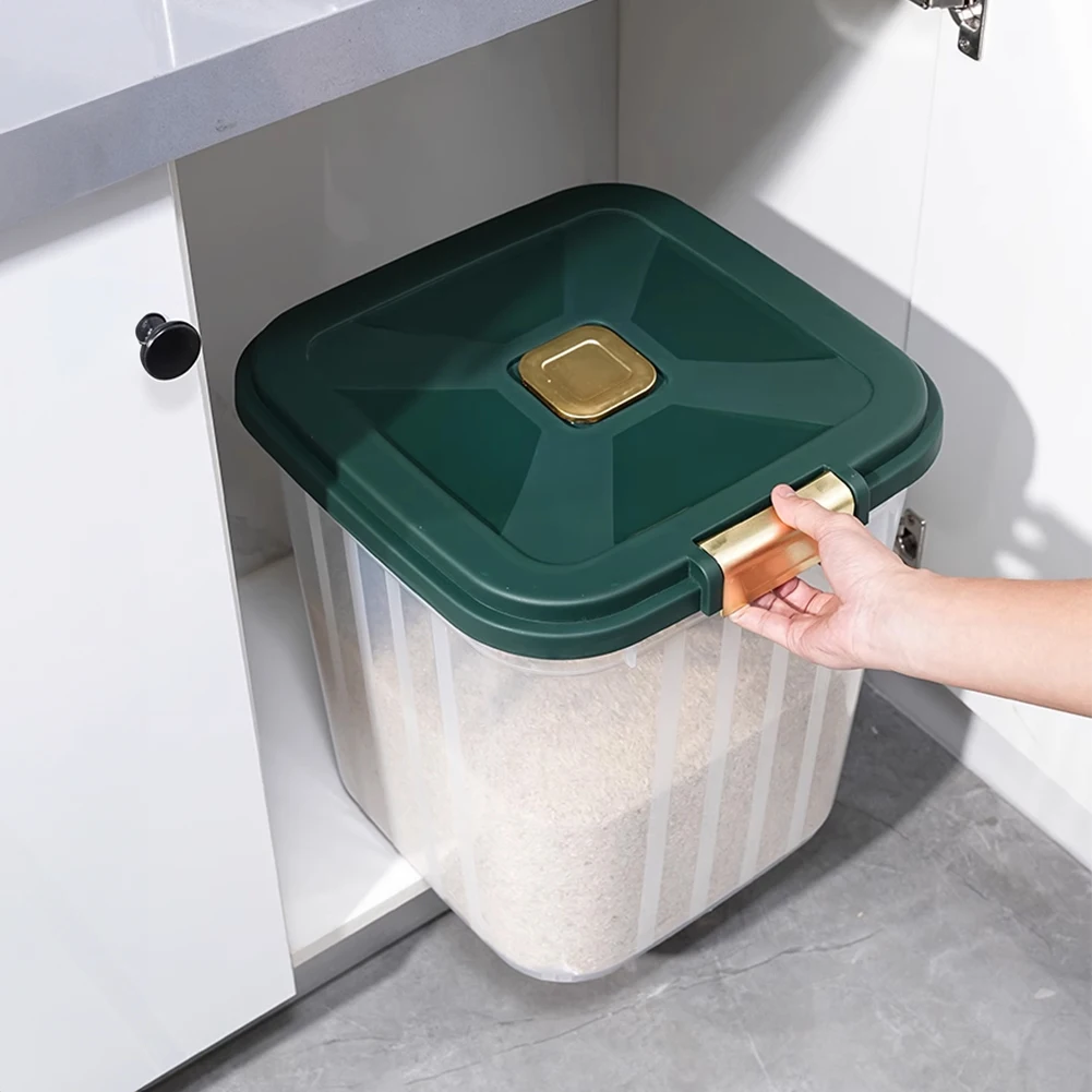 Voltsify Large Capacity Transparent Kitchen Organizer with Flip-Top Lid, Wide-Mouth Design for Rice, Flour, Grains & Dry Goods