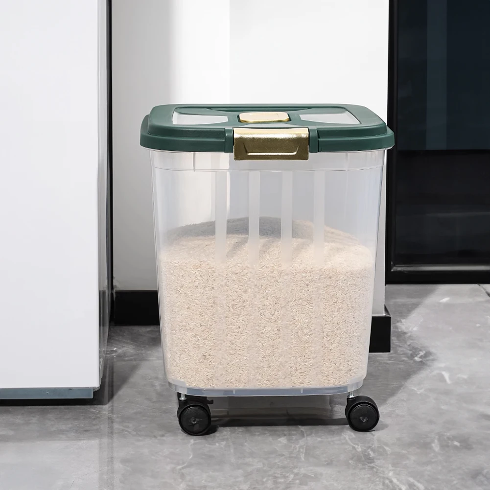 Voltsify Large Capacity Transparent Kitchen Organizer with Flip-Top Lid, Wide-Mouth Design for Rice, Flour, Grains & Dry Goods