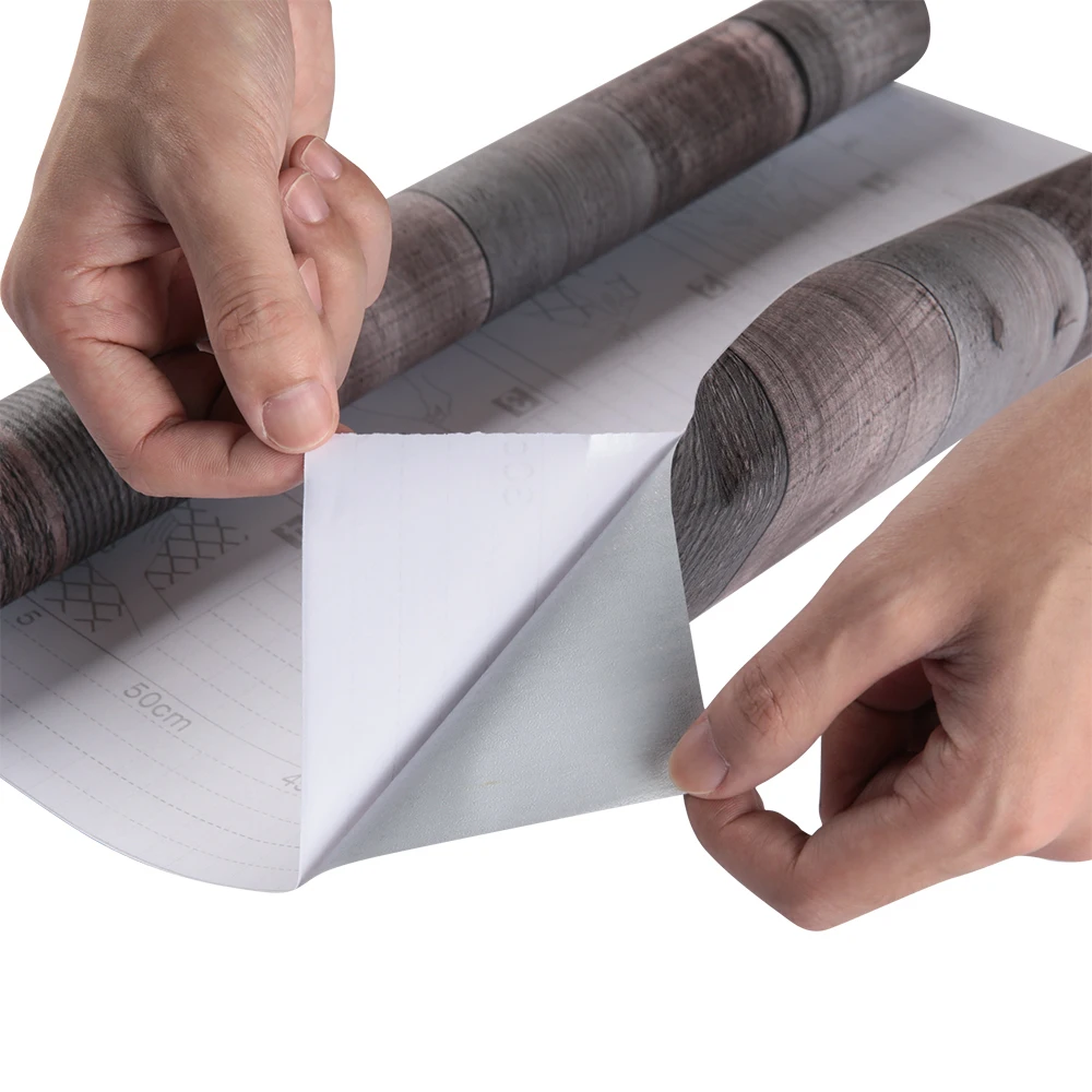 3D industrial style wood board wallpaper, thickened PVC self-adhesive simulation old wallpaper Home Decorative