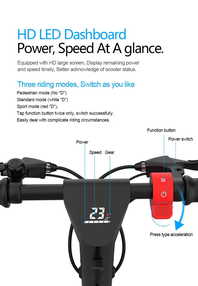 Warehouse In Europe USA 48V/15Ah Battery 10 Inches X9 Electric Scooter Foldable Frame 500W Brushless Motor 65KM Mileage Escooter