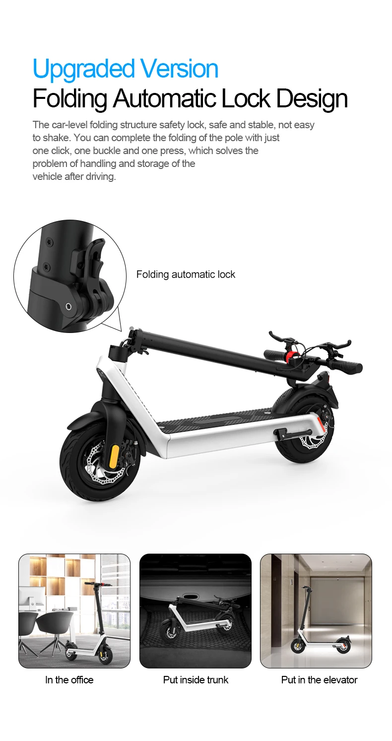 Warehouse In Europe USA 48V/15Ah Battery 10 Inches X9 Electric Scooter Foldable Frame 500W Brushless Motor 65KM Mileage Escooter