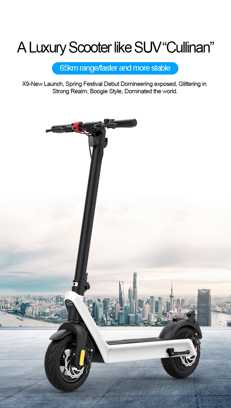 Warehouse In Europe USA 48V/15Ah Battery 10 Inches X9 Electric Scooter Foldable Frame 500W Brushless Motor 65KM Mileage Escooter