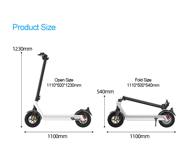 Warehouse In Europe USA 48V/15Ah Battery 10 Inches X9 Electric Scooter Foldable Frame 500W Brushless Motor 65KM Mileage Escooter