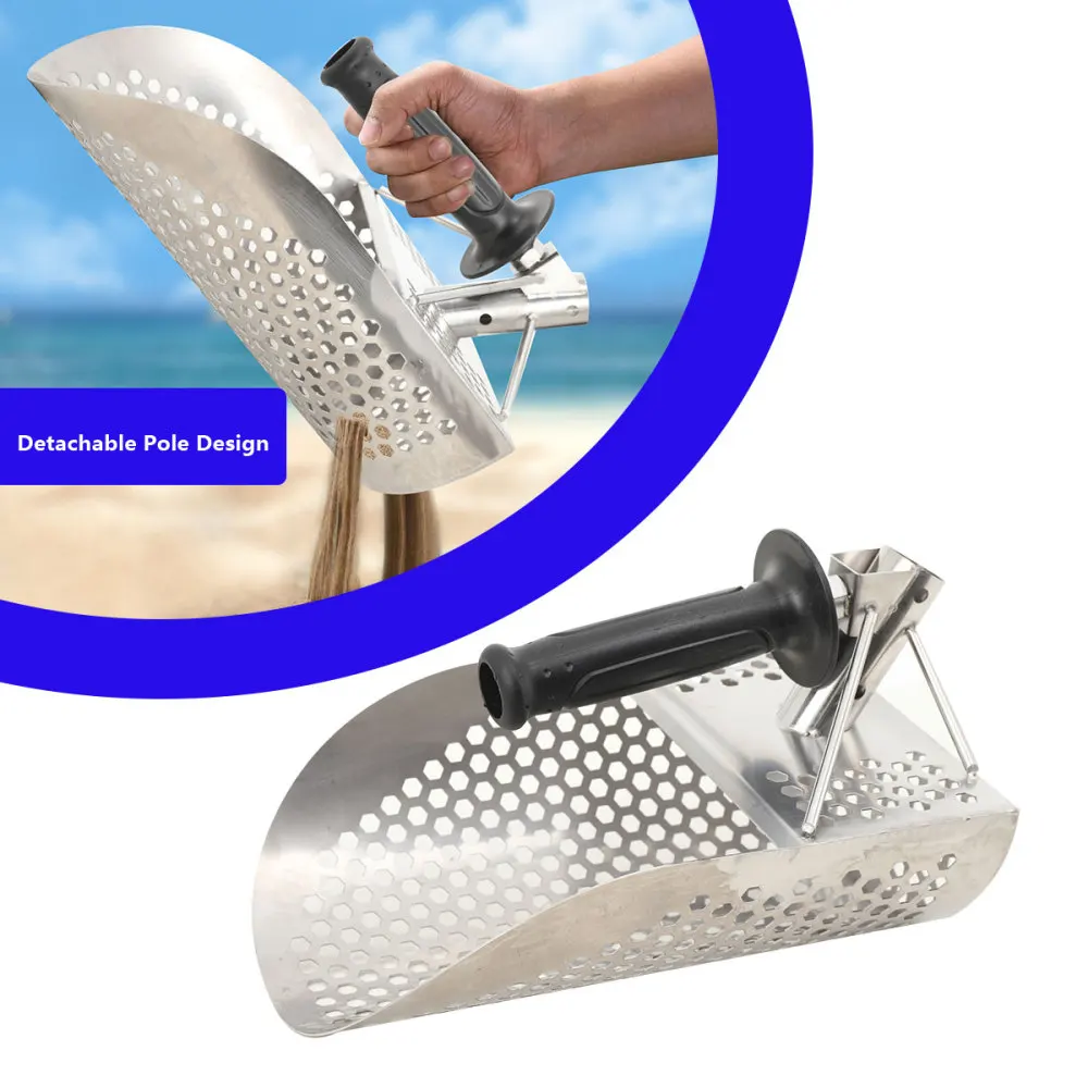 Sand Scoop Stainless Steel Beach Shovel with Long Handle 140cm Detachable Beach