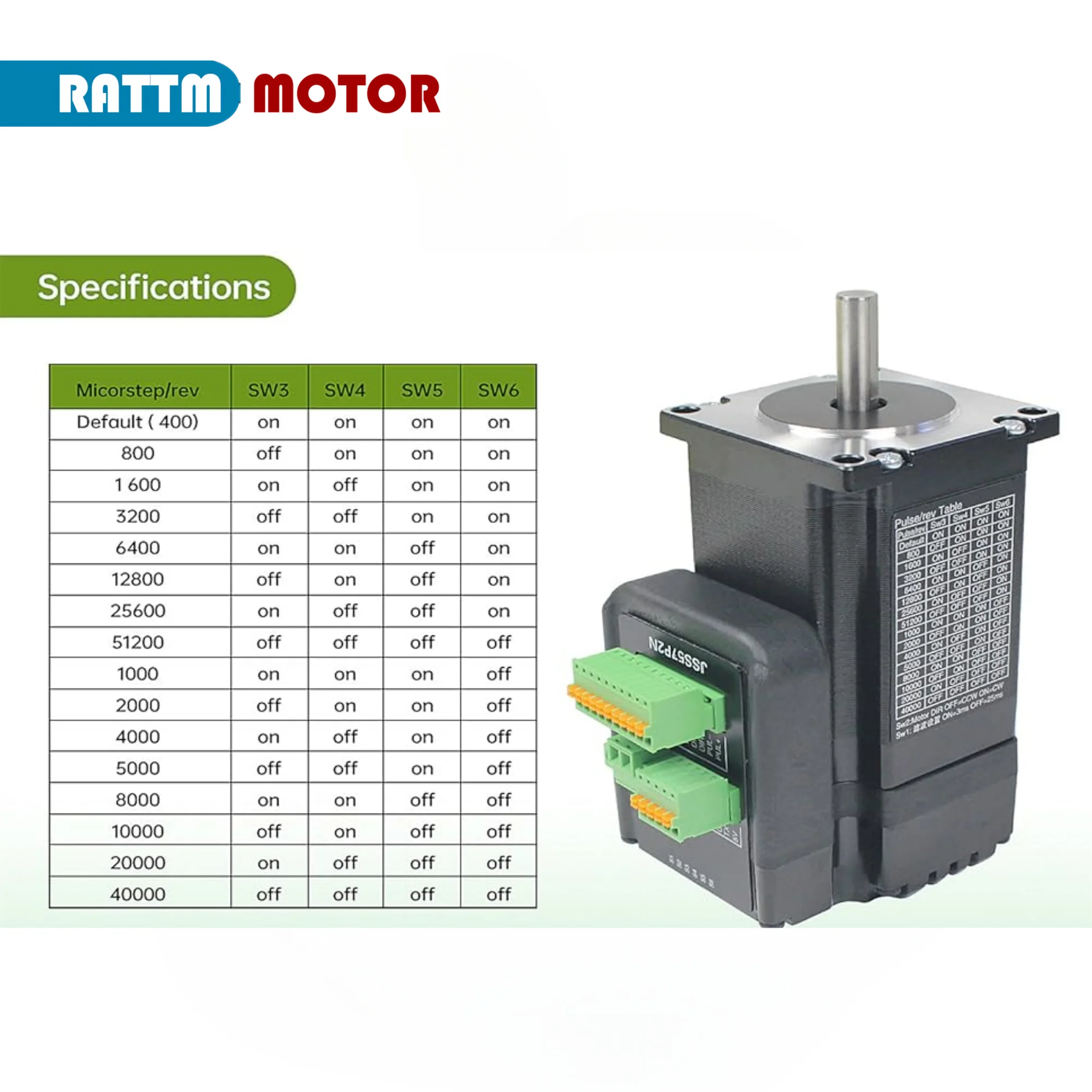 『EU Free Ship』Nema23 Servo Stepper Motor 2N.m Closed Loop Integrated Digital Hybrid 200KHZ 6A DC24V-48V Closed Loop Driver
