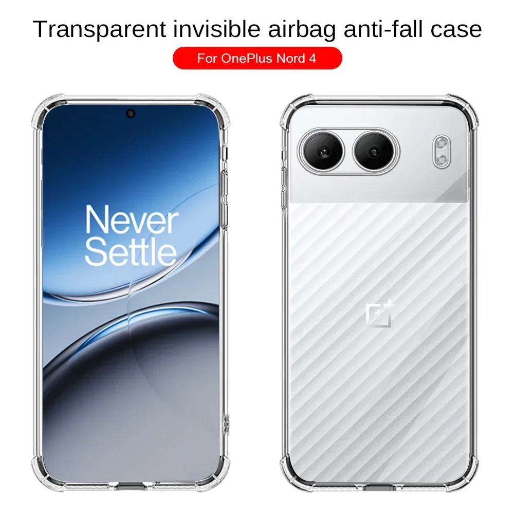 Clear Case For OnePlus Nord 4 2024 6.74 inches Soft TPU Phone Protective Shell One Plus 1+ Nord4 1+Nord4 Shockproof Back Cover