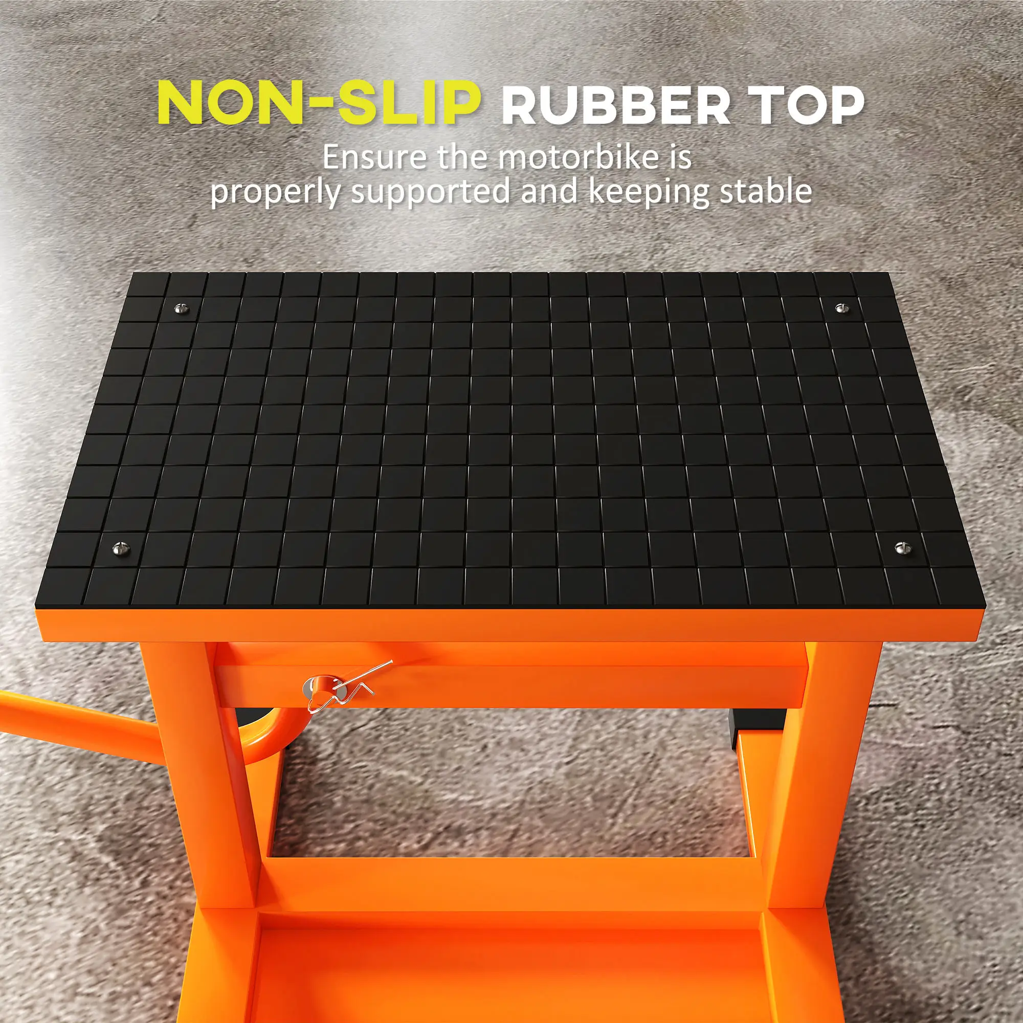 DURHAND 150KG Steel Motorcycle Lift Rubber Platform, Crank Lift Manual Repair Clean Hoist Table Assist Off-Road Dirt Bike