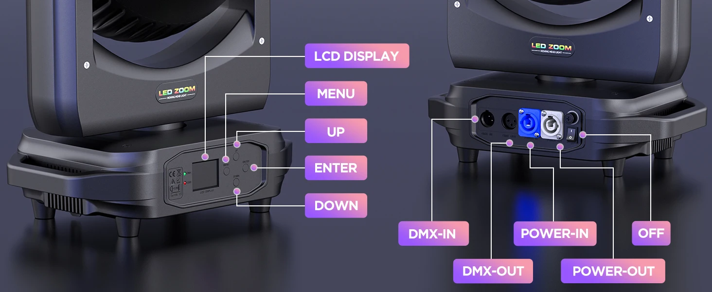 LeLeght 19x20w Moving Head Led RGBW 16/24 Channel 4 in 1 Stage Lights For DJ Light Christmas Bar Disco Party Halloween Deco