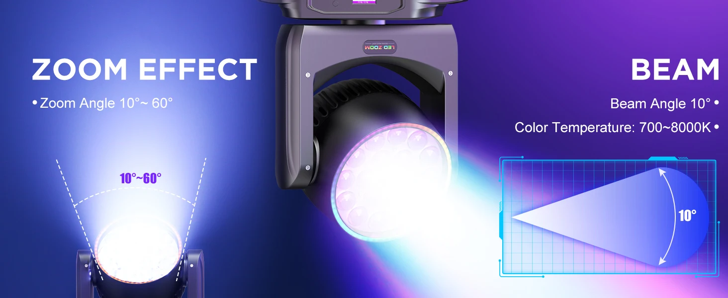 LeLeght 19x20w Moving Head Led RGBW 16/24 Channel 4 in 1 Stage Lights For DJ Light Christmas Bar Disco Party Halloween Deco
