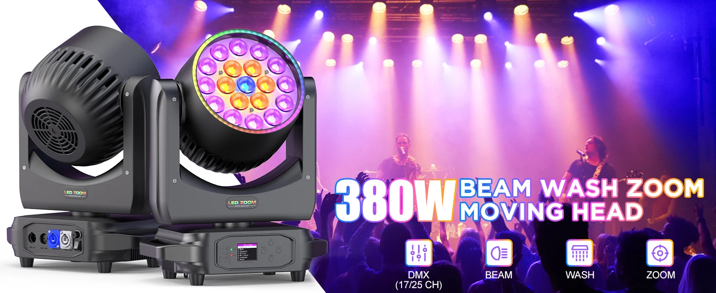 LeLeght 19x20w Moving Head Led RGBW 16/24 Channel 4 in 1 Stage Lights For DJ Light Christmas Bar Disco Party Halloween Deco